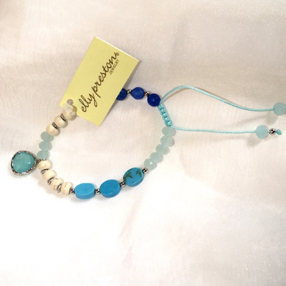 3-$15 Elly Fiji Turquoise Beaded Artisan Charm Bracelet - Picture 5 of 5
